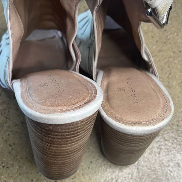 Caslon Martin Leather Open Toe Slingback Sandals 7 Bone - Picture 6 of 16